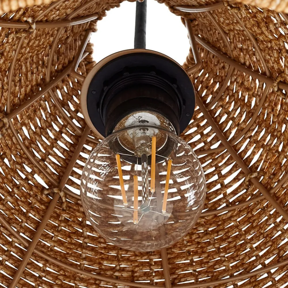 Lucande Terrassebelysning|Udendørs Pendellamper > udendørs hængelampe Taniola, 1 lyskilde, beige, rattan, IP44