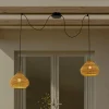 Lucande Udendørs Pendellamper|Terrassebelysning > udendørs hængelampe Taniola, 2 lyskilder, beige, rattan, IP44