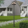 Lucande Lygtepæle > udendørslampe Siveta, 240 cm, 3 lyskilder, sort, E27, IP65