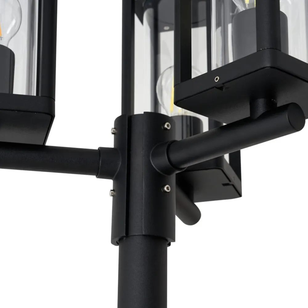 Lucande Lygtepæle > udendørslampe Siveta, 240 cm, 3 lyskilder, sort, E27, IP65