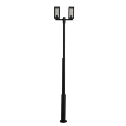 Lucande Lygtepæle > udendørslampe Siveta, 240 cm, 2 lyskilder, sort, E27, IP65