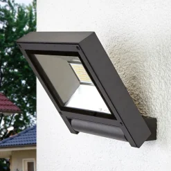 Lucande Væglamper > udendørs LED-spot Maica, antracit, drejelig, IP65