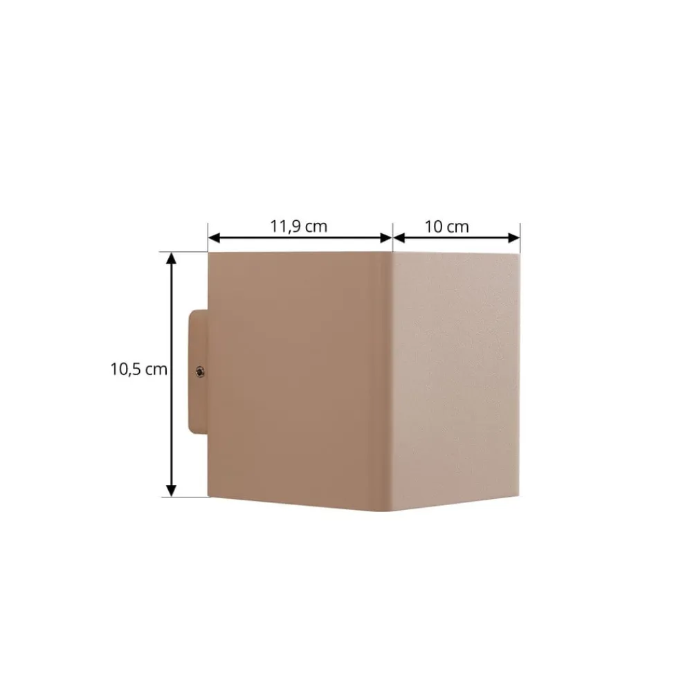 Lucande Terrassebelysning|Væglamper > udendørs LED-væglampe Aaron, beige, IP54, op/ned