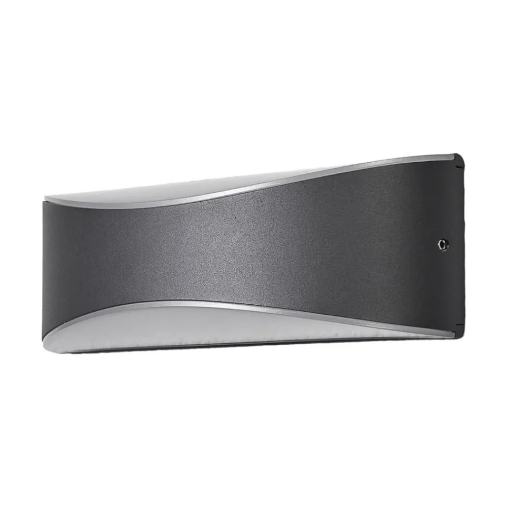 Terrassebelysning|Væglamper ^ Lucande udendørs LED-væglampe Akira, antracit, metal, 23 cm