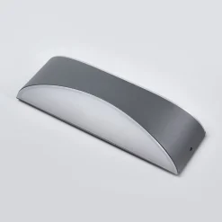 Terrassebelysning|Væglamper ^ Lucande udendørs LED-væglampe Akira, antracit, metal, 23 cm