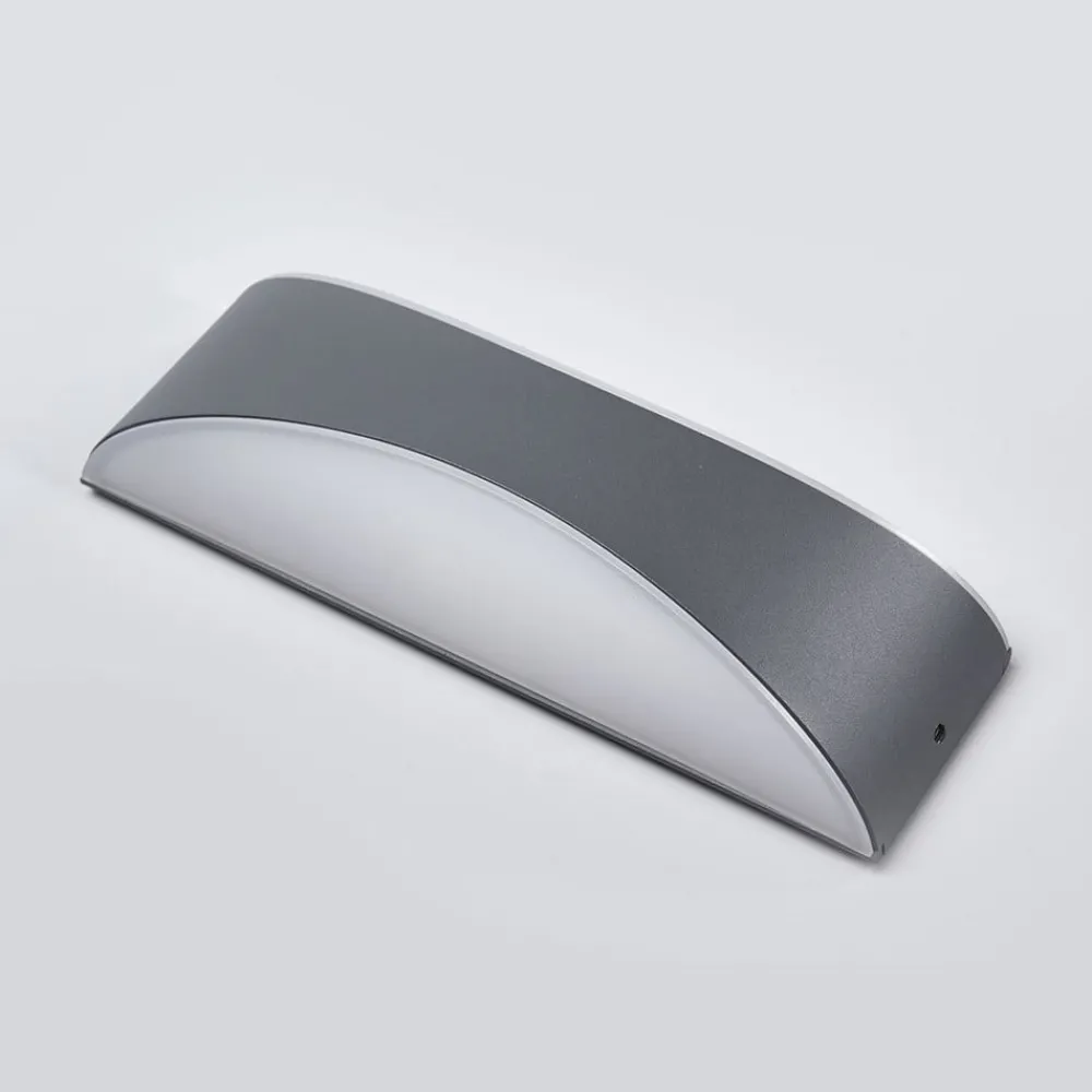 Terrassebelysning|Væglamper ^ Lucande udendørs LED-væglampe Akira, antracit, metal, 23 cm