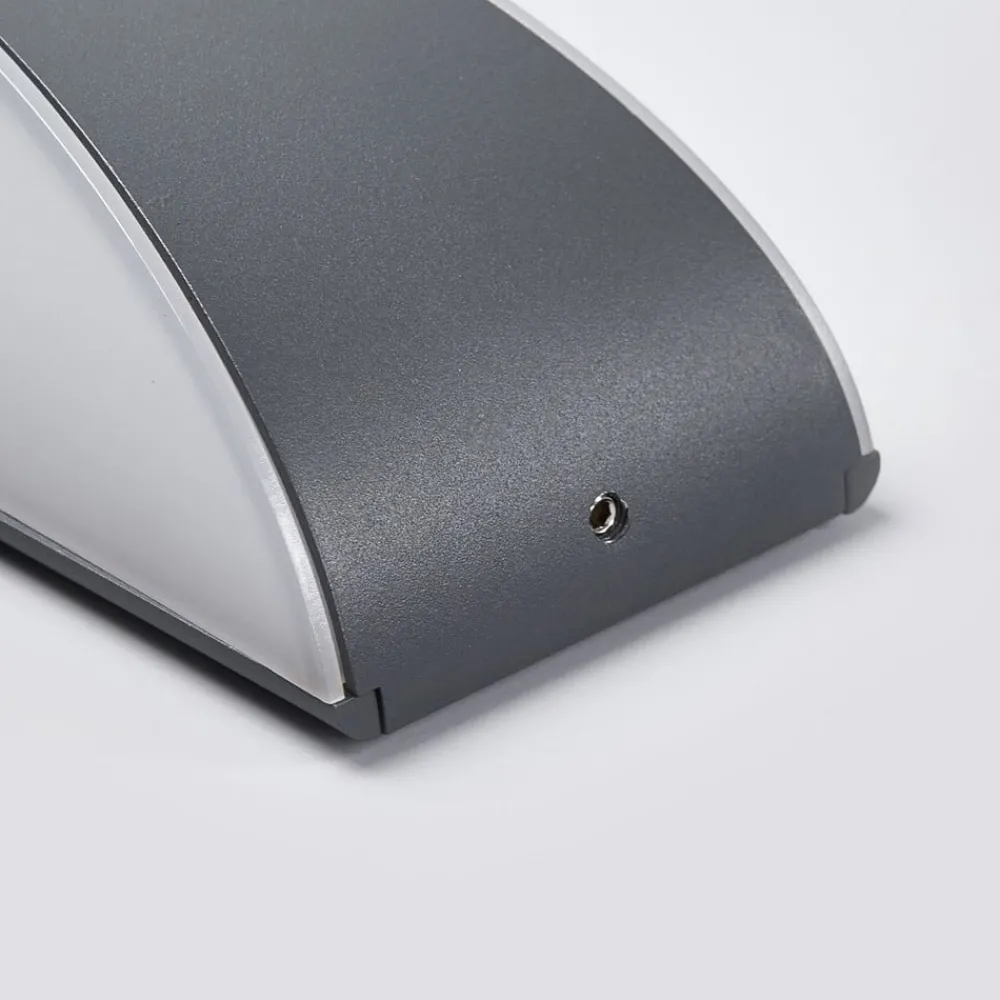 Terrassebelysning|Væglamper ^ Lucande udendørs LED-væglampe Akira, antracit, metal, 23 cm