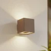 Lucande Terrassebelysning|Væglamper > udendørs LED-væglampe Aaron, brun, IP54, op/ned