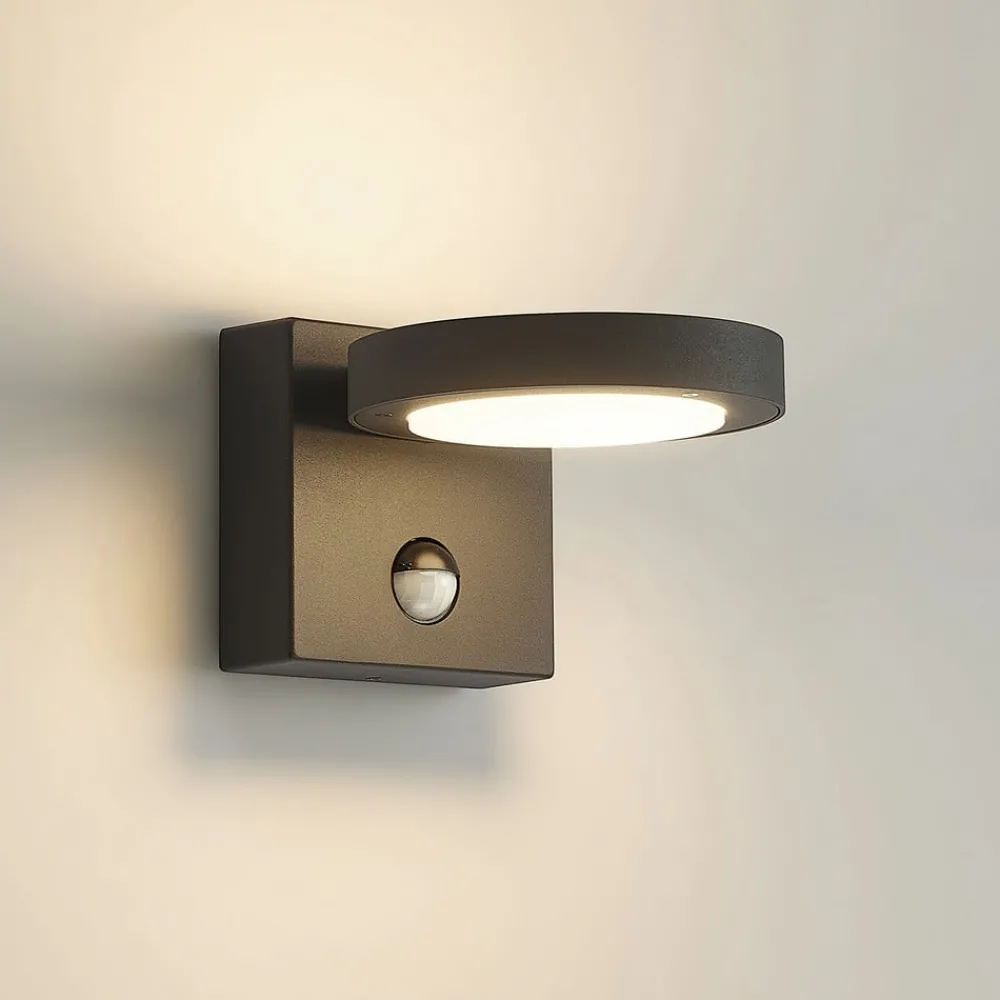 Væglampe Med Sensor|Væglamper ^ Lucande udendørs LED-væglampe Belna, metal, sensor, IP54