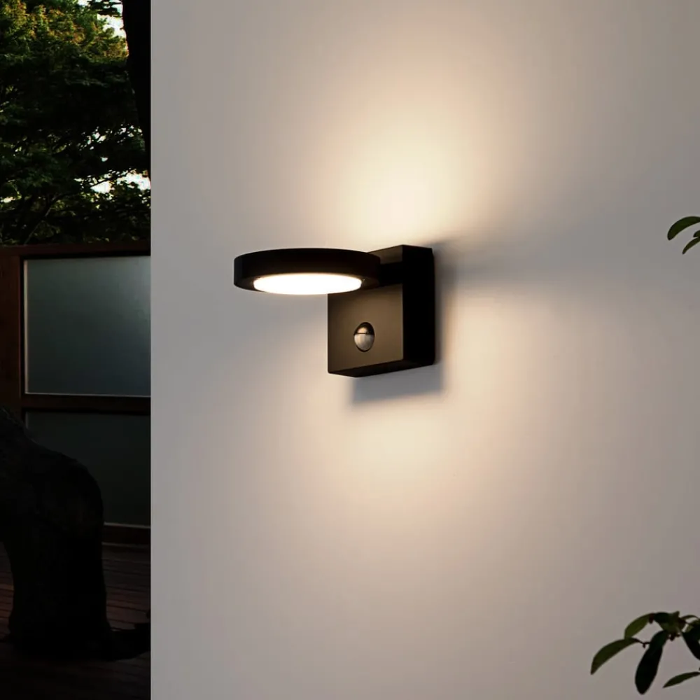 Væglampe Med Sensor|Væglamper ^ Lucande udendørs LED-væglampe Belna, metal, sensor, IP54