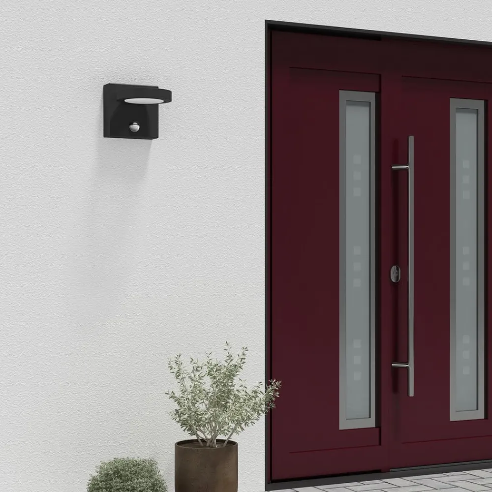 Væglampe Med Sensor|Væglamper ^ Lucande udendørs LED-væglampe Belna, metal, sensor, IP54