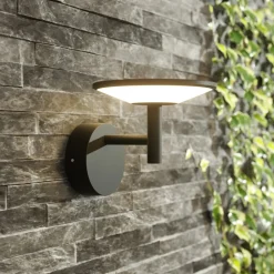 Terrassebelysning|Væglamper ^ Lucande udendørs LED-væglampe Fenia, antracit, aluminium, IP65