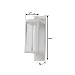 Terrassebelysning|Væglamper ^ Lucande udendørs LED-væglampe Ferdinand, hvid, metal, 38 cm