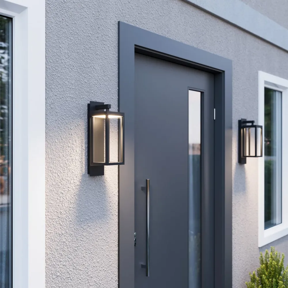 Lucande Terrassebelysning|Væglamper > udendørs LED-væglampe Ferdinand, grå, metal, 38 cm