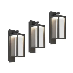 Lucande Terrassebelysning|Væglamper > udendørs LED-væglampe Ferdinand, sæt med 3, grå, 38 cm