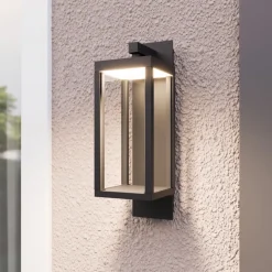 Lucande Terrassebelysning|Væglamper > udendørs LED-væglampe Ferdinand, sæt med 3, grå, 38 cm