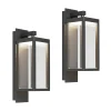 Terrassebelysning|Væglamper ^ Lucande udendørs LED-væglampe Ferdinand, sæt med 2, grå, 38 cm