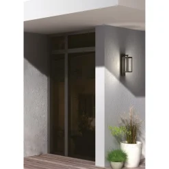 Terrassebelysning|Væglamper ^ Lucande udendørs LED-væglampe Ferdinand, sæt med 2, grå, 38 cm