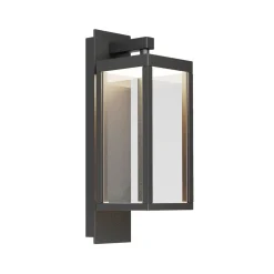 Terrassebelysning|Væglamper ^ Lucande udendørs LED-væglampe Ferdinand, sæt med 2, grå, 38 cm