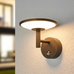 Lucande Væglampe Med Sensor|Terrassebelysning > udendørs LED-væglampe Fenia, sensor, IP54, antracit