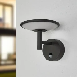 Lucande Væglampe Med Sensor|Terrassebelysning > udendørs LED-væglampe Fenia, sensor, IP54, antracit