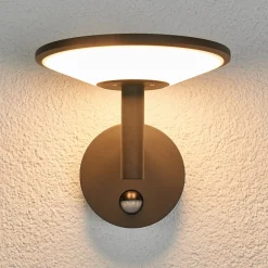 Lucande Væglampe Med Sensor|Terrassebelysning > udendørs LED-væglampe Fenia, sensor, IP54, antracit