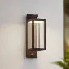 Væglampe Med Sensor|Terrassebelysning ^ Lucande udendørs LED-væglampe Ferdinand, rust, sensor, IP54