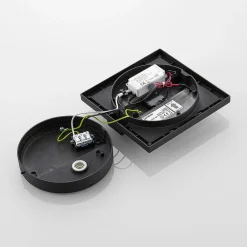 Lucande Væglamper > udendørs LED-væglampe Gylfi, 20 cm, sort, sensor