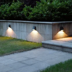Lucande Terrassebelysning|Væglamper > udendørs LED-væglampe Hanno, antracit, metal, IP54