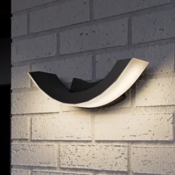 Lucande Terrassebelysning > udendørs LED-væglampe Half, 30 cm, antracit, IP54