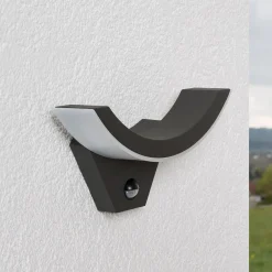Lucande Væglampe Med Sensor|Terrassebelysning > udendørs LED-væglampe Halv, sensor, antracit, IP54