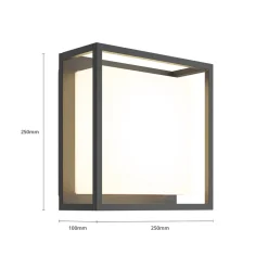 Lucande Terrassebelysning|Væglamper > udendørs LED-væglampe Ilirian, antracit, aluminium, 25 cm