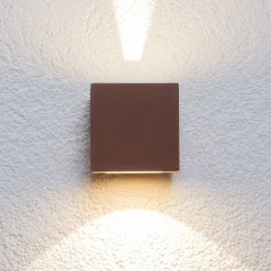 Lucande Væglamper > udendørs LED-væglampe Jarno, rust, metal, 9 cm