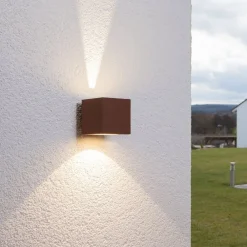 Lucande Væglamper > udendørs LED-væglampe Jarno, rust, metal, 9 cm