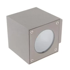 Lucande Terrassebelysning|Væglamper > udendørs LED-væglampe Jarno, sølv, metal, 9 cm