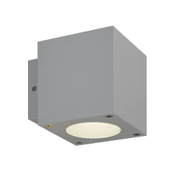 Lucande Terrassebelysning|Væglamper > udendørs LED-væglampe Jarno, sølv, metal, 9 cm