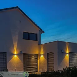 Lucande Terrassebelysning|Væglamper > udendørs LED-væglampe Jarno, antracit, metal, 9 cm