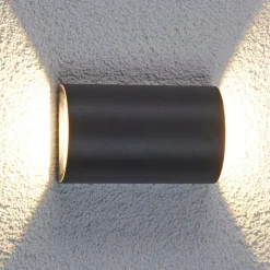 Terrassebelysning|Væglamper ^ Lucande udendørs LED-væglampe Jale, 16 cm, antracit, aluminium