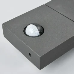 Væglampe Med Sensor|Væglamper ^ Lucande udendørs LED-væglampe Juvia, sensor, 27 cm, grå, IP54