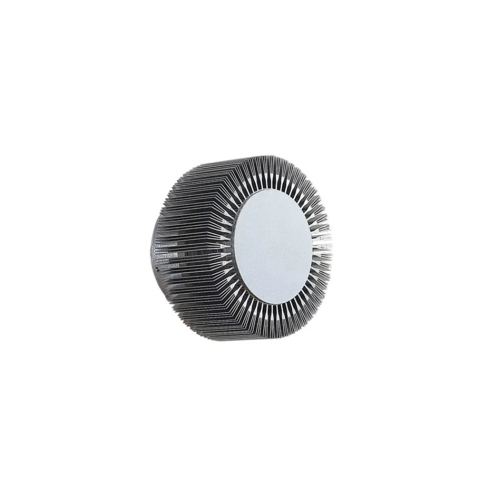 Terrassebelysning|Væglamper ^ Lucande udendørs LED-væglampe Keany, metal, Ø 16 cm, IP54