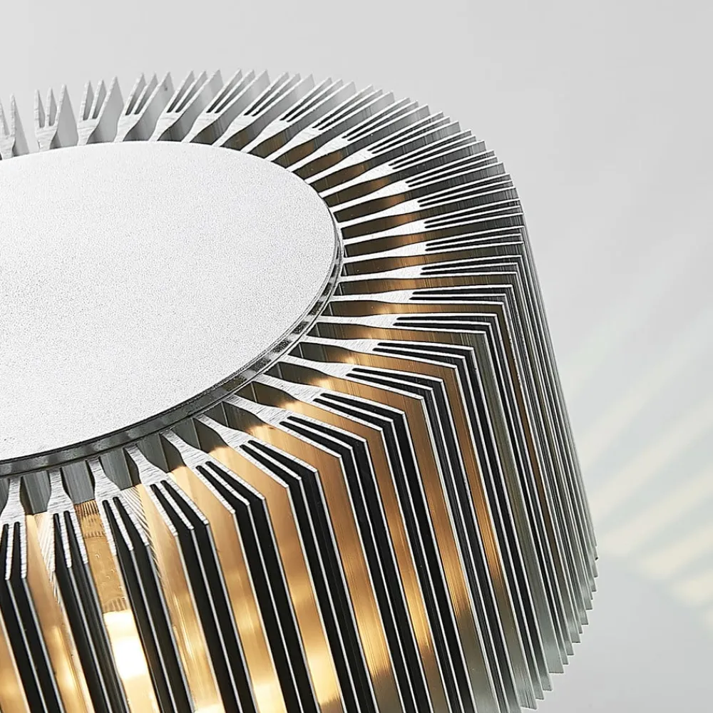 Terrassebelysning|Væglamper ^ Lucande udendørs LED-væglampe Keany, metal, Ø 16 cm, IP54