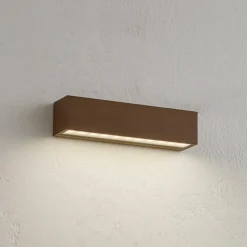 Lucande Terrassebelysning > udendørs LED-væglampe Lengo, 25 cm, brun, down, 3000K