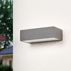 Terrassebelysning|Væglamper ^ Lucande udendørs LED-væglampe Lissi, 21 cm, antracit, IP54