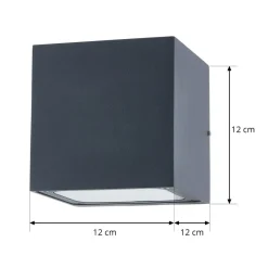 Væglamper ^ Lucande udendørs LED-væglampe Merjem, 12 cm, op/ned, IP54
