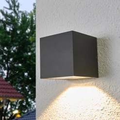Lucande Terrassebelysning|Væglamper > udendørs LED-væglampe Merjem, 12 cm, ned, IP54