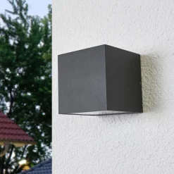Lucande Terrassebelysning|Væglamper > udendørs LED-væglampe Merjem, 12 cm, ned, IP54