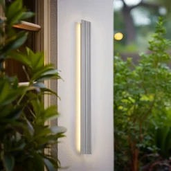 Lucande Terrassebelysning|Væglamper > udendørs LED-væglampe Melira, længde 100 cm, grå