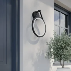 Lucande Terrassebelysning|Væglamper > udendørs LED-væglampe Mirco, 30 cm, sort, IP65