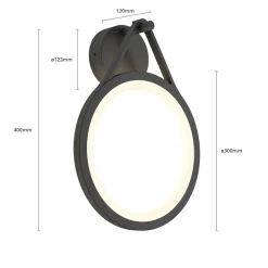 Lucande Terrassebelysning|Væglamper > udendørs LED-væglampe Mirco, 30 cm, sort, IP65