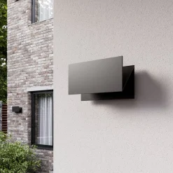 Lucande Terrassebelysning|Væglamper > udendørs LED-væglampe Meja, sort, metal, IP54
